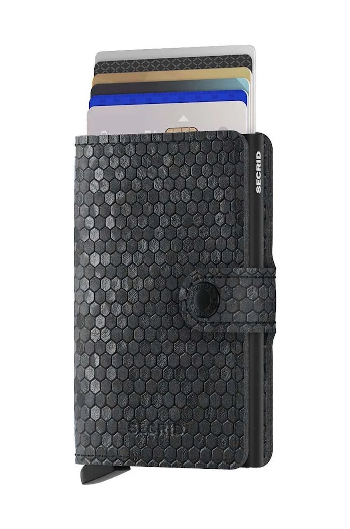 Кожен портфейл Secrid Miniwallet Hexagon Black
