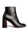 Christian Louboutin Black Turela Leather Ankle Boots 85