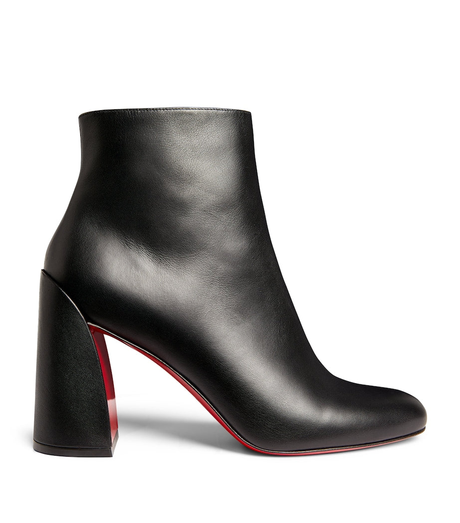 Christian Louboutin Black Turela Leather Ankle Boots 85