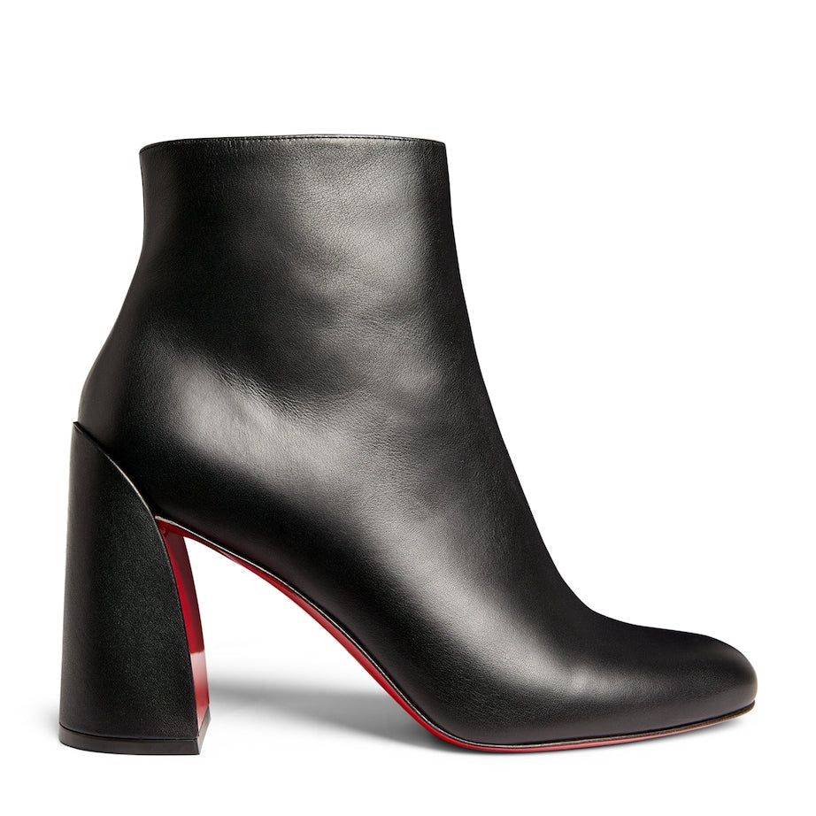 Christian Louboutin Black Turela Leather Ankle Boots 85