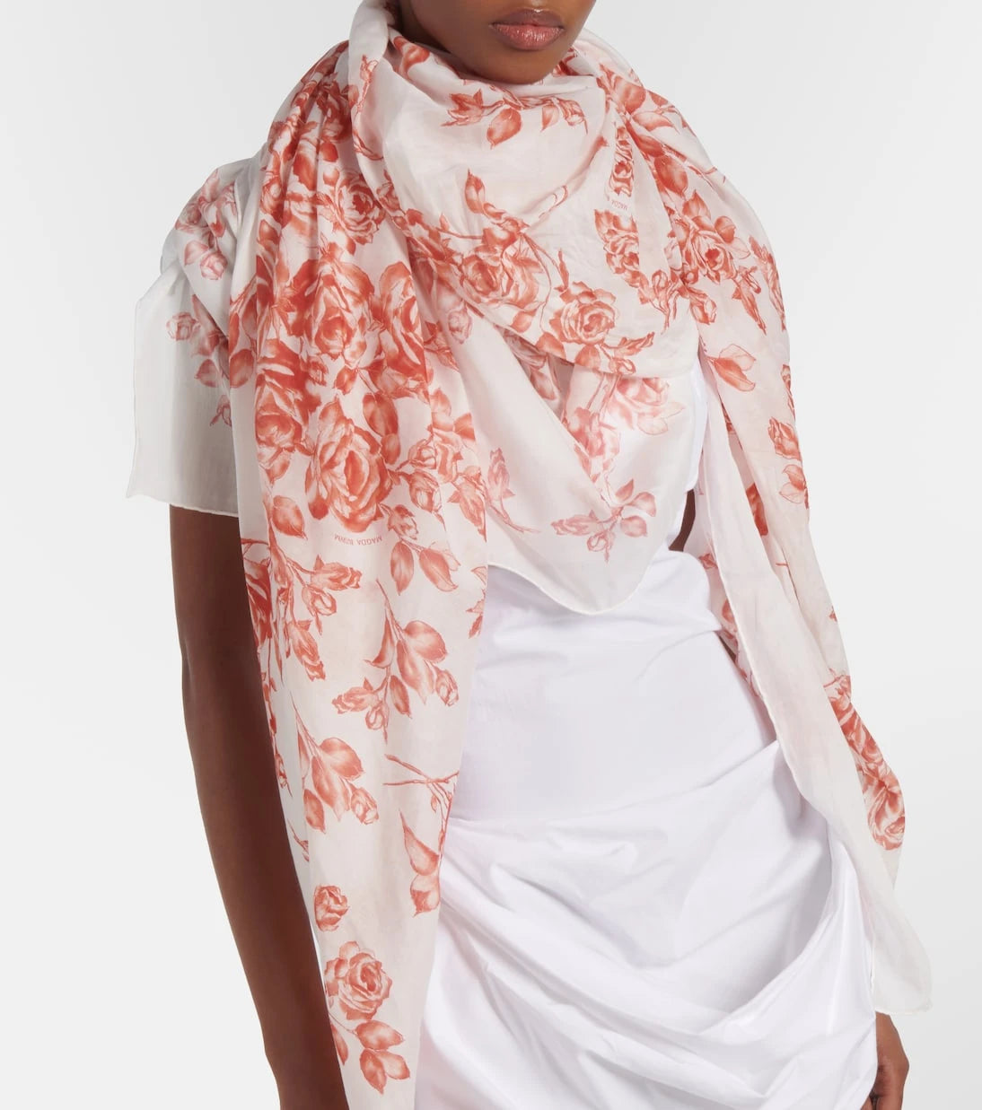 Magda Butrym - Floral printed cotton and silk scarf