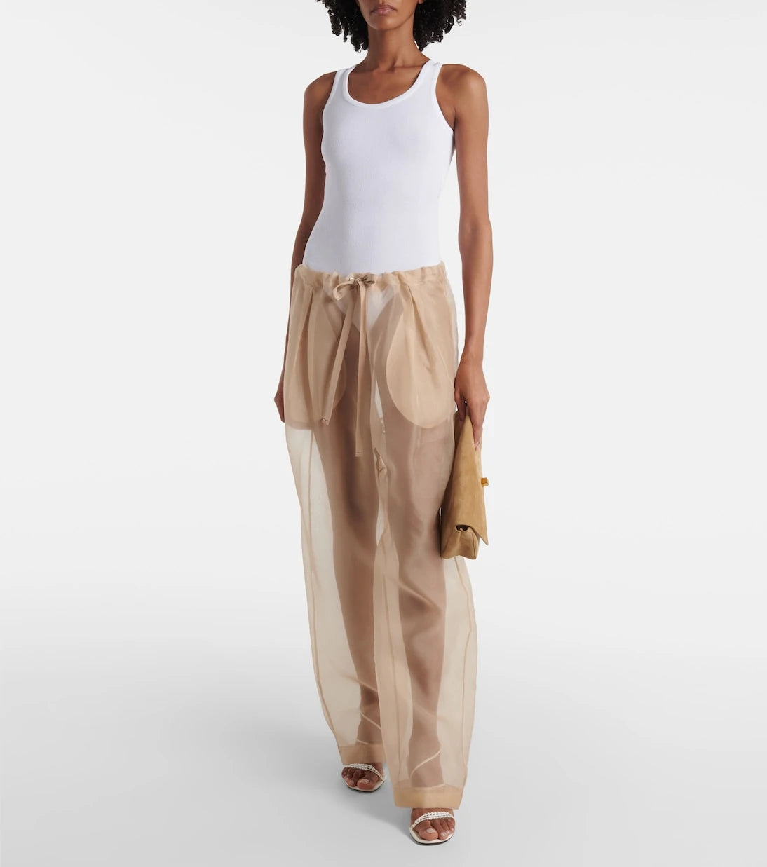Khaite - Trenton silk organza wide-leg pants