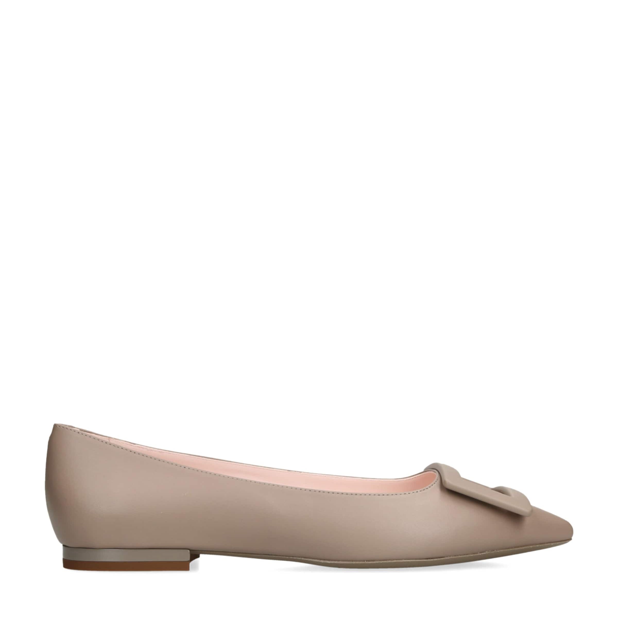Roger Vivier Brown Leather Gommettine Ballet Flats