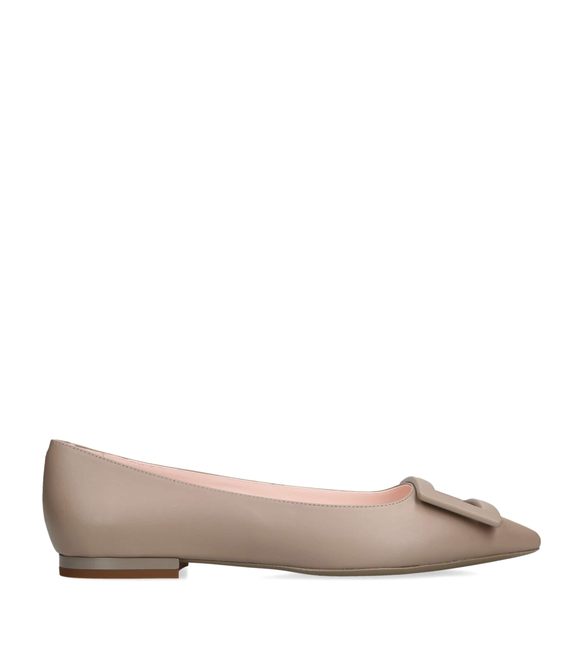 Roger Vivier Brown Leather Gommettine Ballet Flats