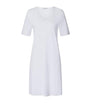Short-Sleeve Cotton Silk Nightdress WHITE