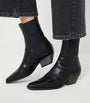 Brunello Cucinelli Black Leather Chelsea Heeled Boots 50