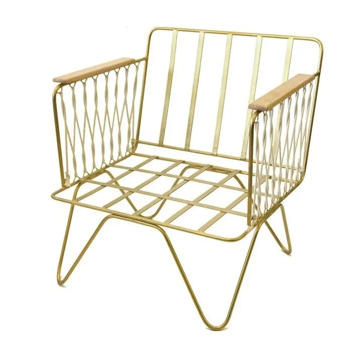 Honoré - Brushed Brass Croisette Arm Chair - Velvet -  | Camel