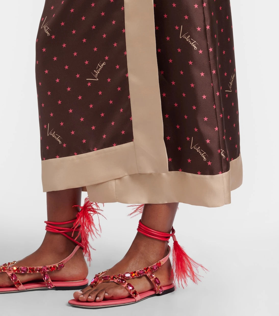 Valentino - Printed silk twill wrap skirt