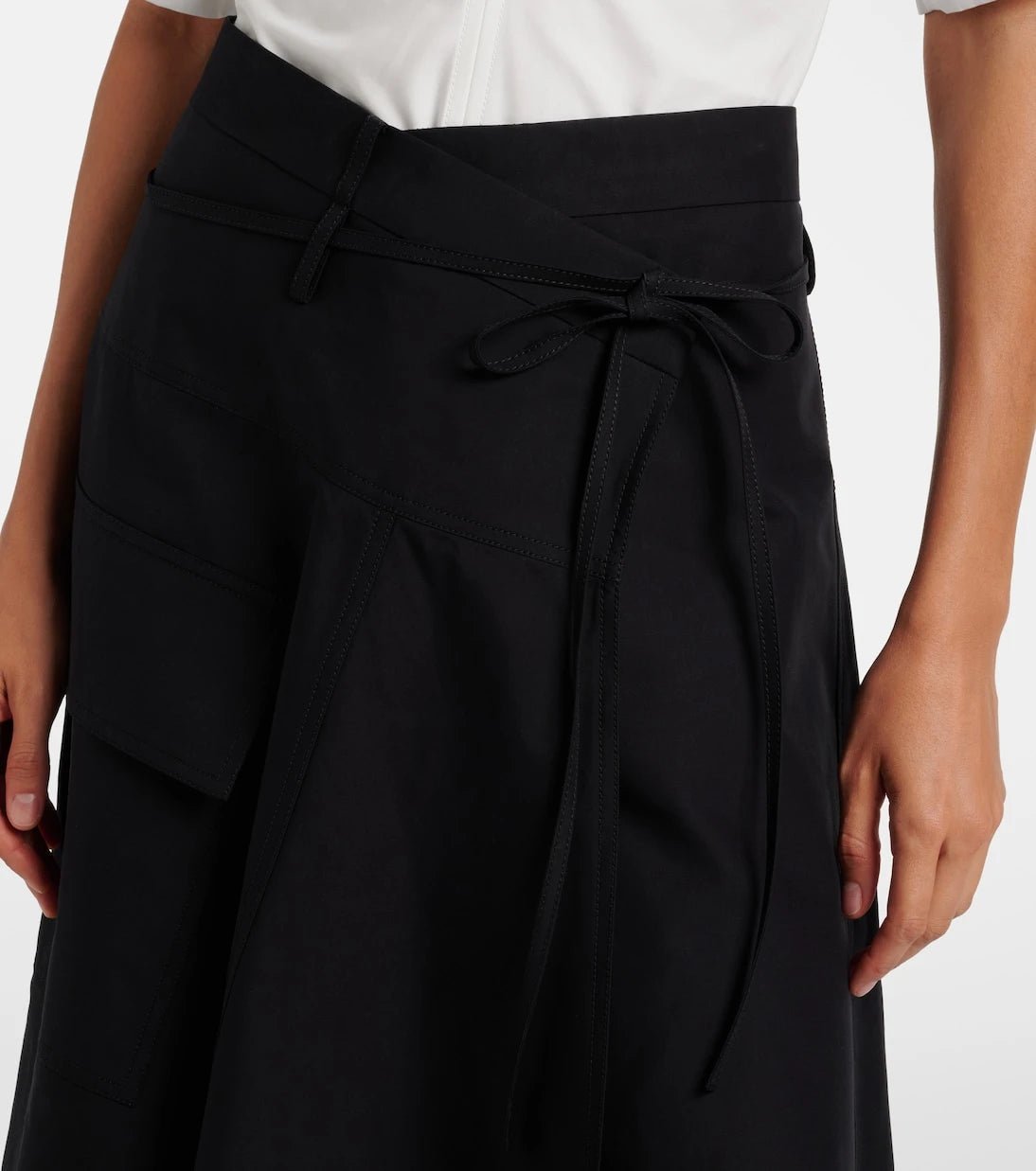 Bottega Veneta - Asymmetric cotton midi skirt