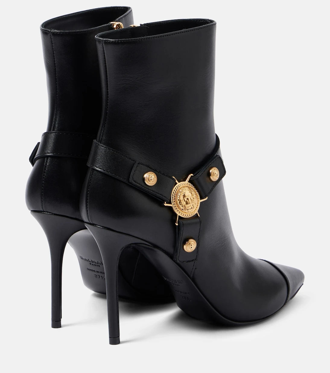 Balmain - Eva leather ankle boots