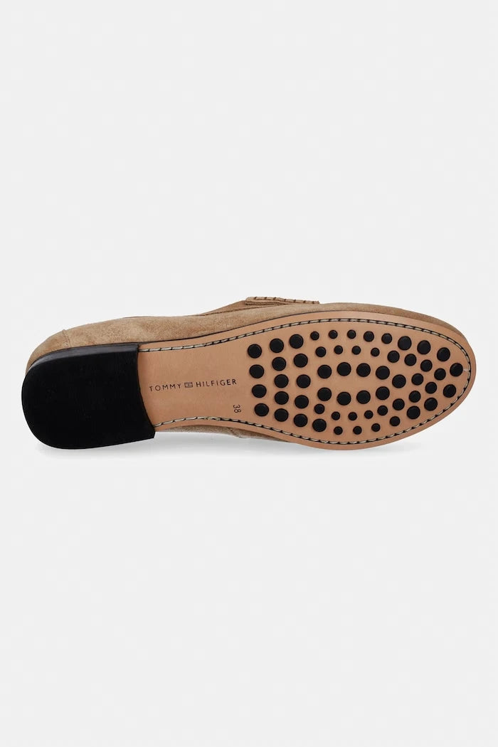 Tommy Hilfiger Kadın Süet Loafer TH CHAIN SUEDE LOAFER