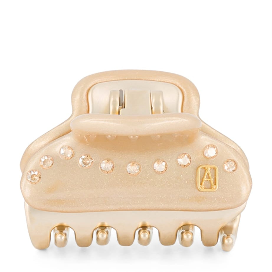 Gold-Plated Crystal-Embellished Claw Hair Clip