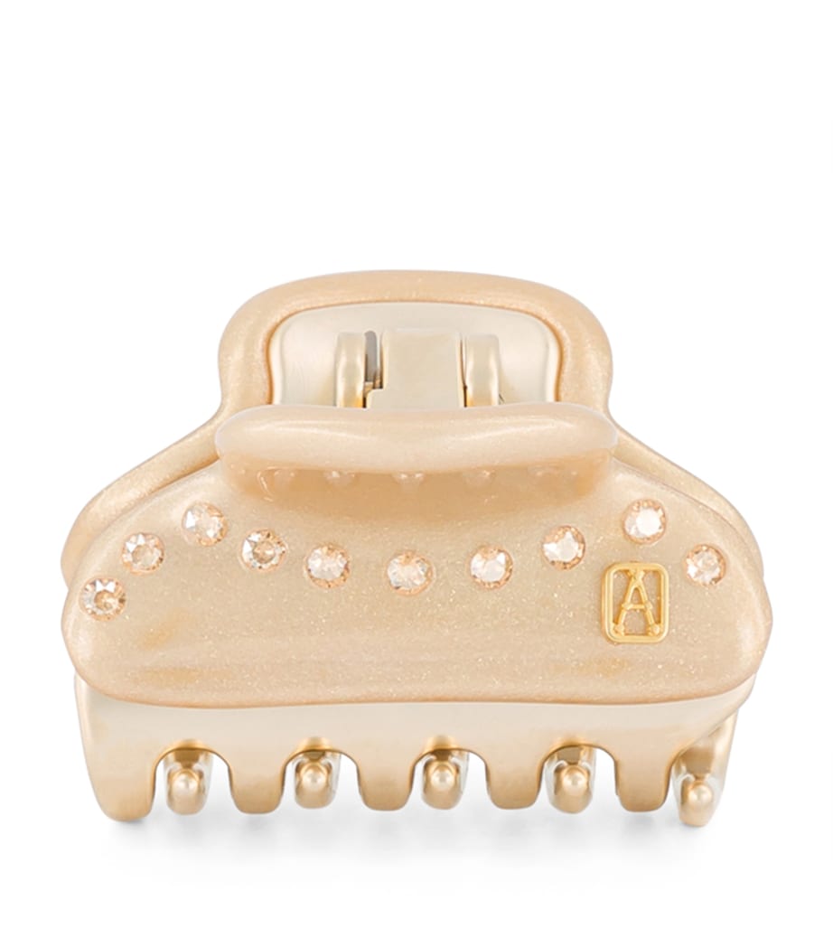 Gold-Plated Crystal-Embellished Claw Hair Clip