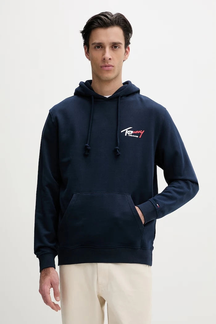 Tommy Jeans суичър с качулка мъжки от памук