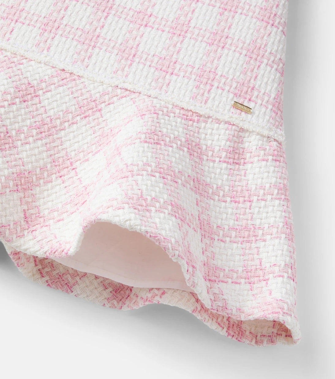 Patachou - Checked cotton-blend tweed dress