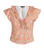 PAIGE Multi Floral Farrow Crop Top