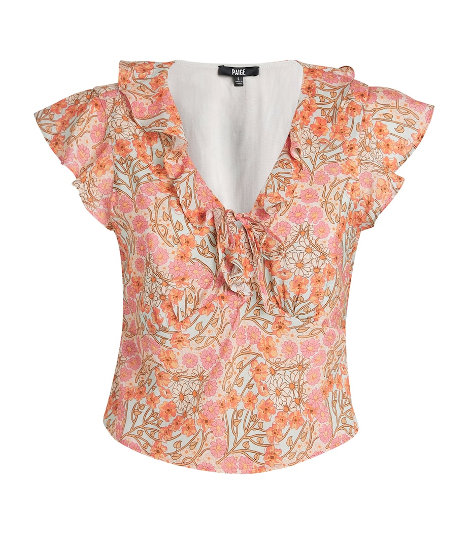 PAIGE Multi Floral Farrow Crop Top
