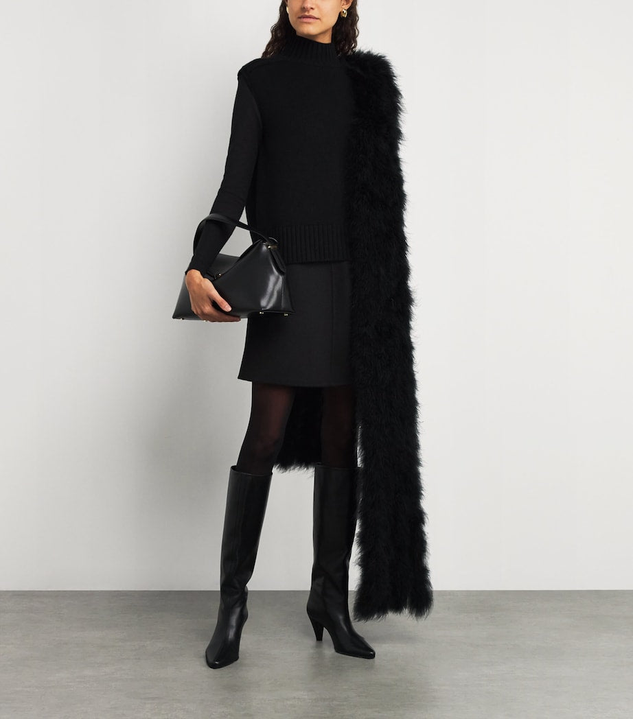 Black Wool-Cashmere Mini Skirt