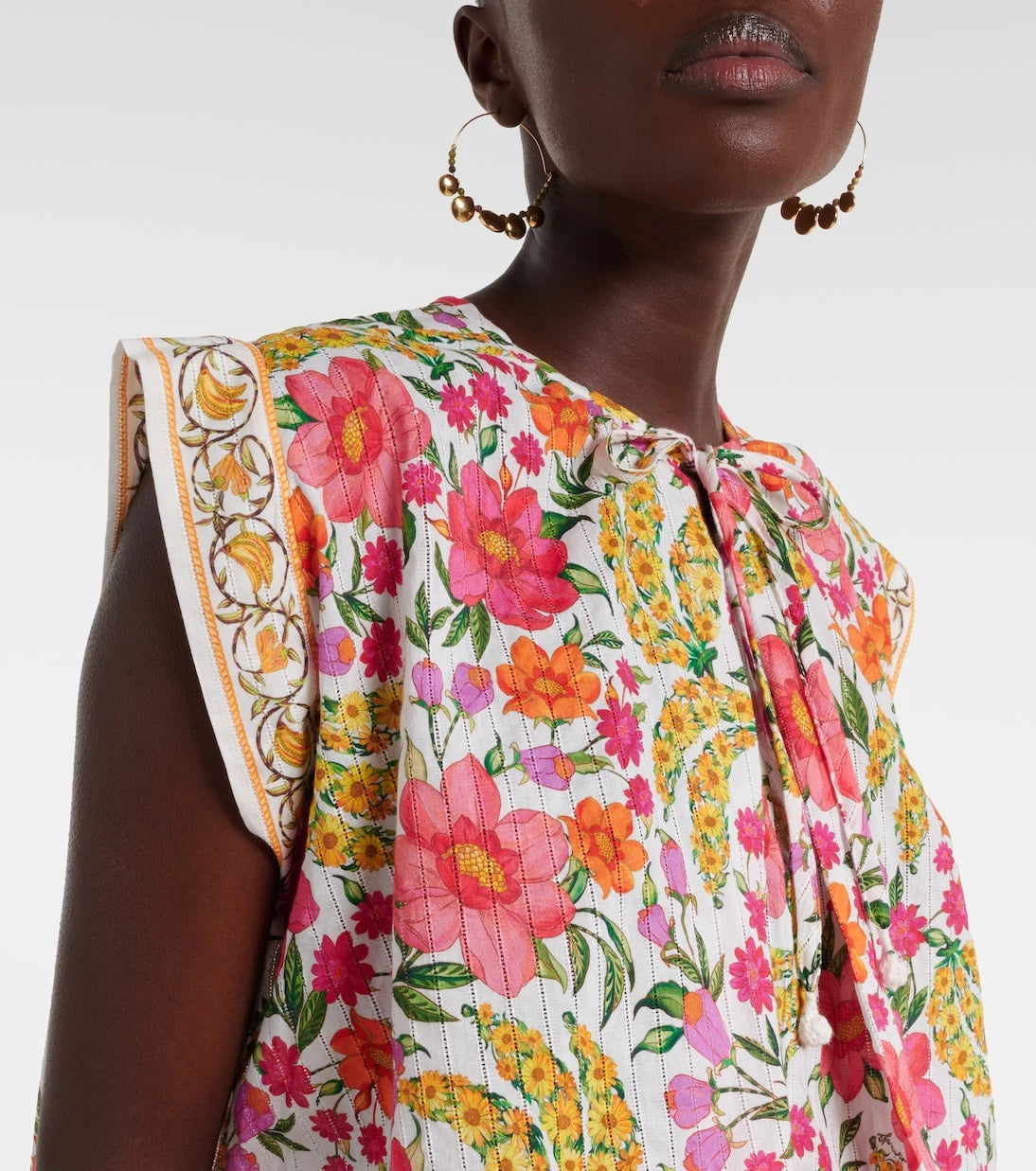 Farm Rio - Banana Flowers printed cotton blouse