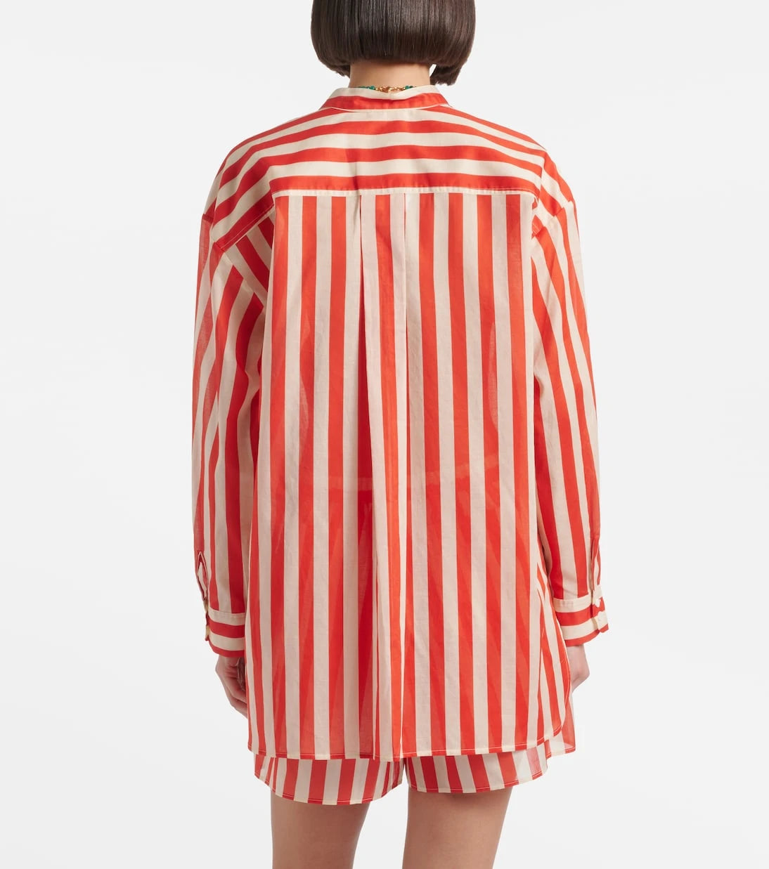 Eres - Duetto striped cotton voile shirt