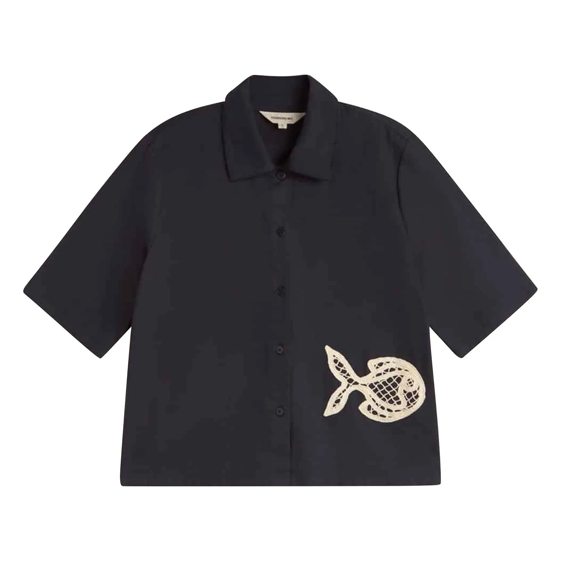 Thinking Mu - Donkey Fish organic cotton shirt | Navy blue