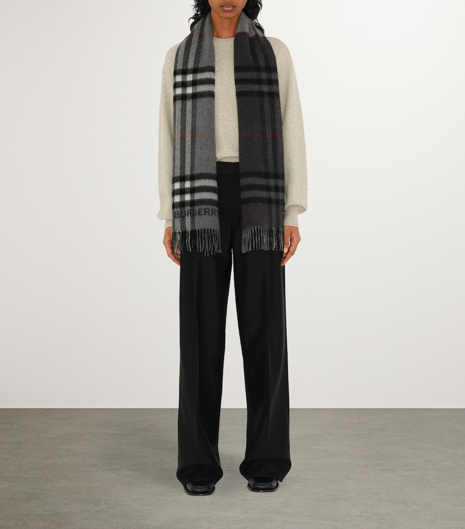 Cashmere Contrast Check Scarf