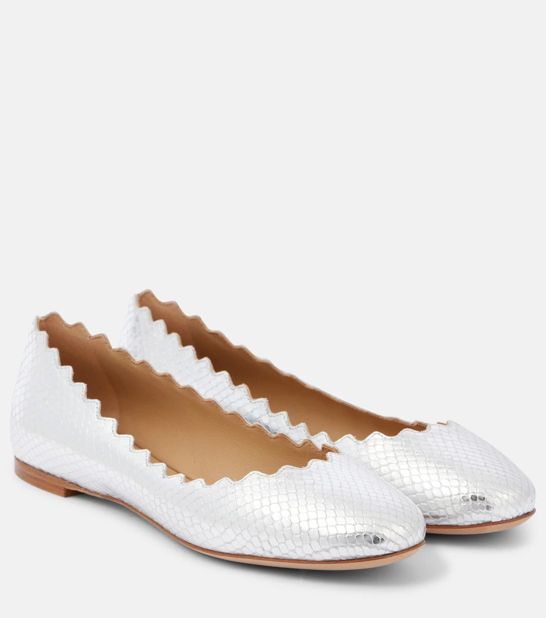 Chloé - Lauren croc-effect leather ballet flats