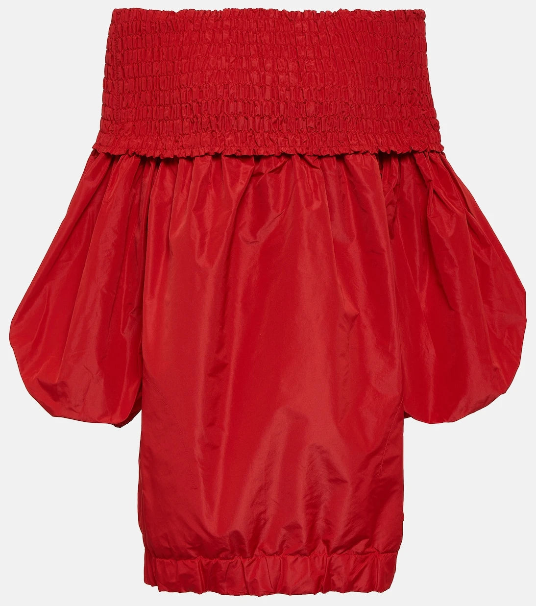 Patou - Smocked off-shoulder crêpe minidress