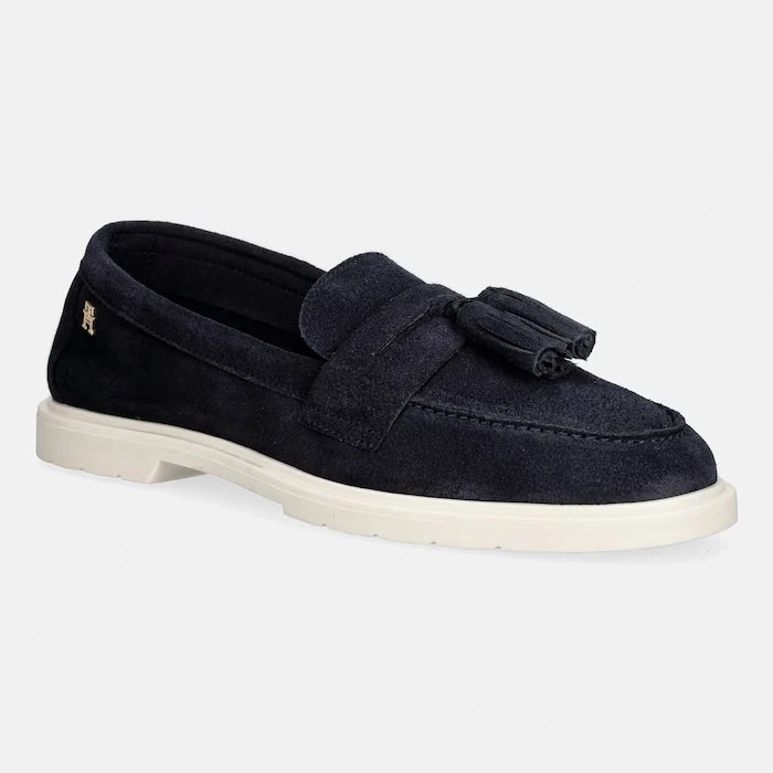 Tommy Hilfiger kadın süet mokasen LIGHT SUEDE TASSEL LOAFER