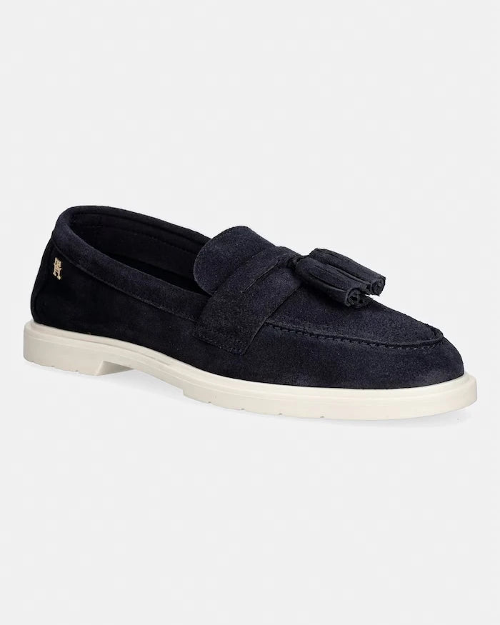 Tommy Hilfiger kadın süet mokasen LIGHT SUEDE TASSEL LOAFER