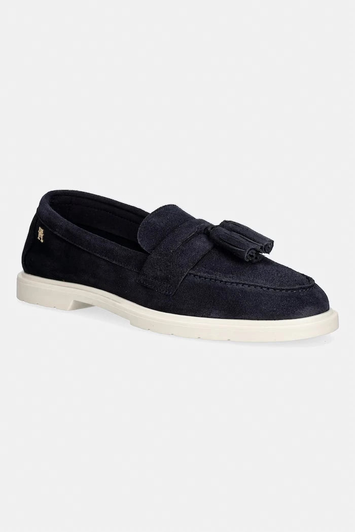 Tommy Hilfiger kadın süet mokasen LIGHT SUEDE TASSEL LOAFER
