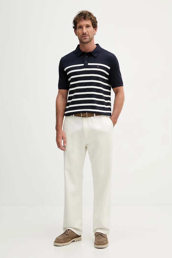 Tommy Hilfiger тениска с яка мъжка от памук