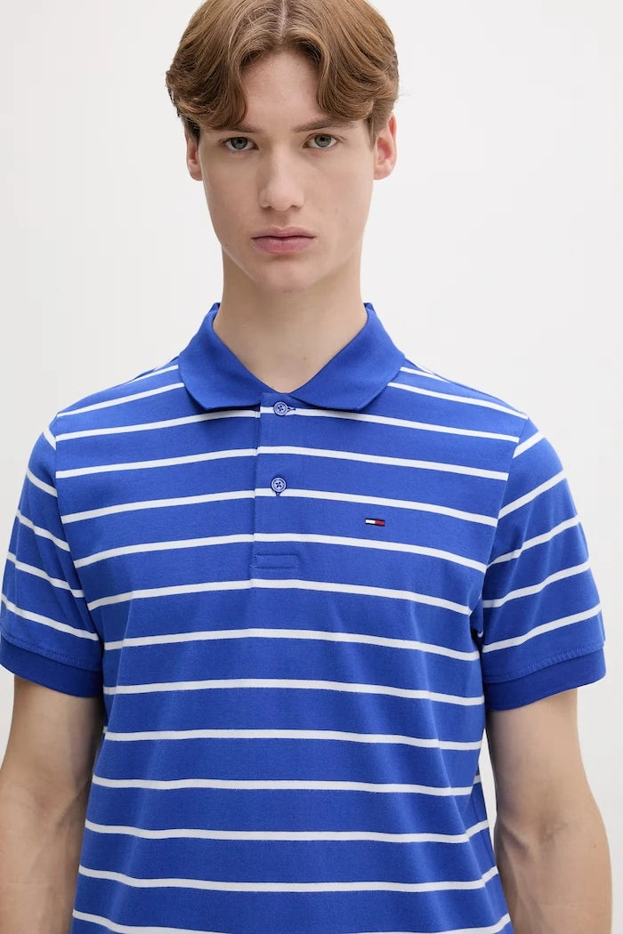 Tommy Jeans тениска с яка мъжка от памук