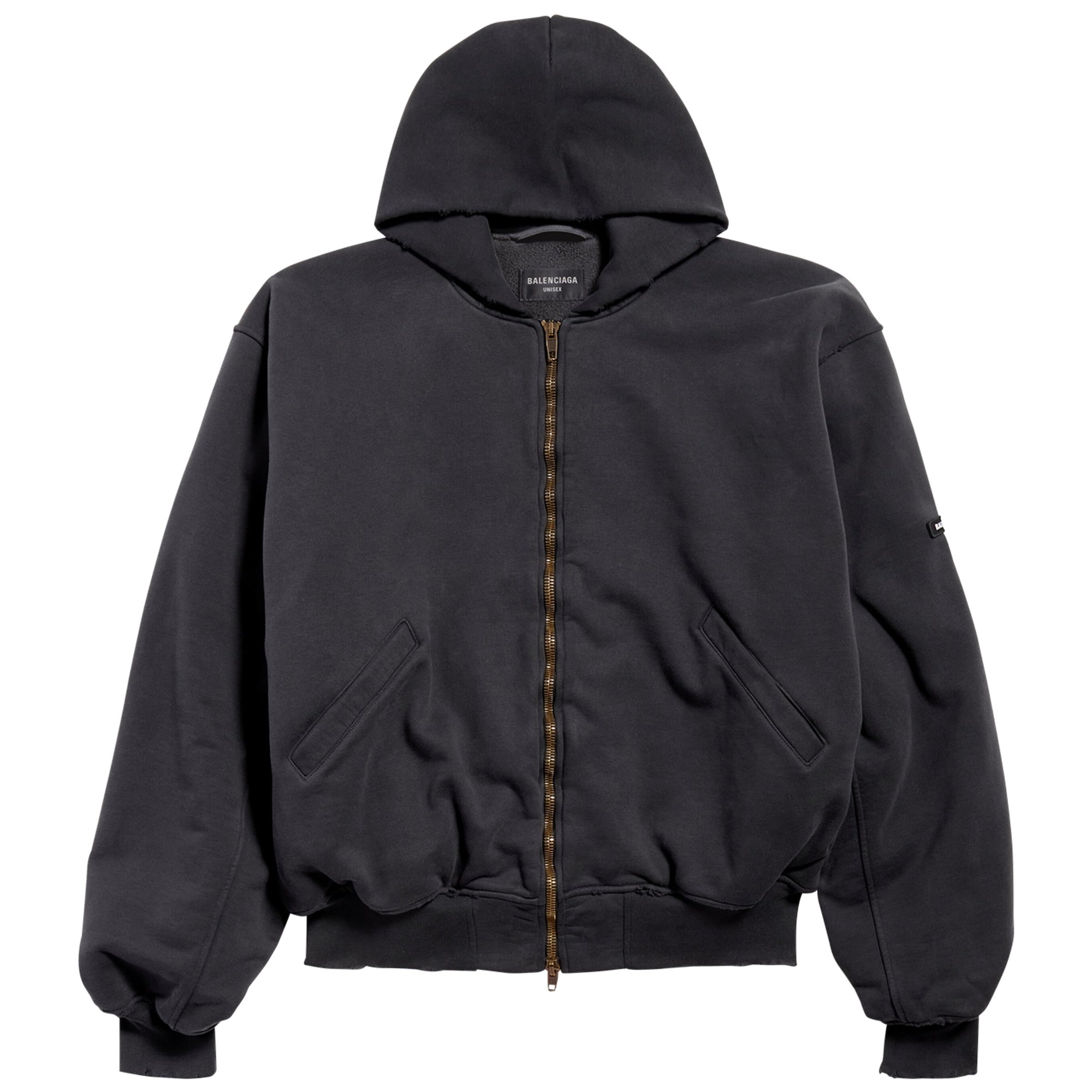 Silver Cotton Hooded Bomber Jacket