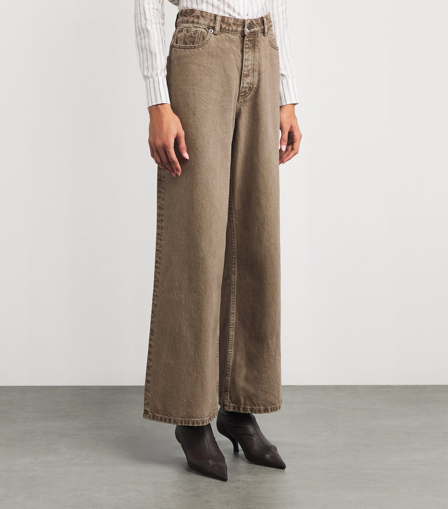 Stylein Brown Kayne Wide-Leg Jeans