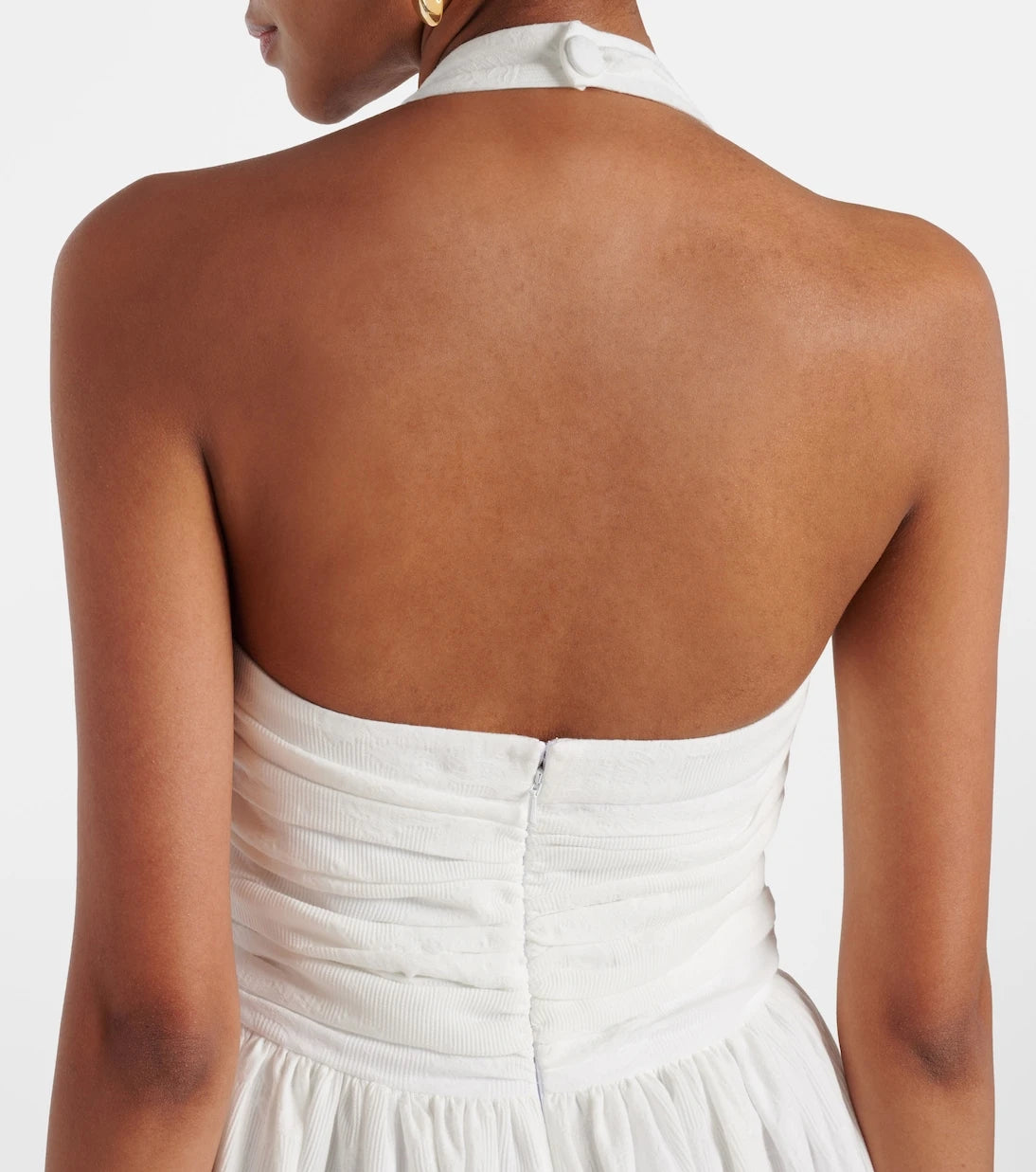 Markarian - Leia ruched embroidered cotton midi dress