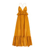 Yellow Silk Ruffle Rhiannon Maxi Dress