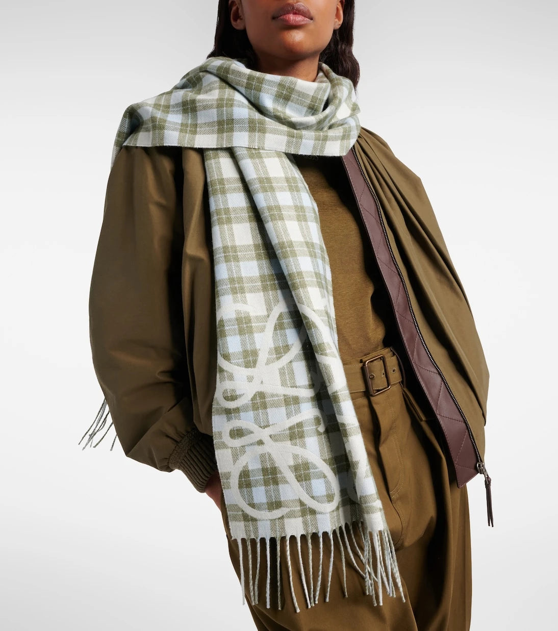 Loewe - Anagram checked silk and cashmere scarf