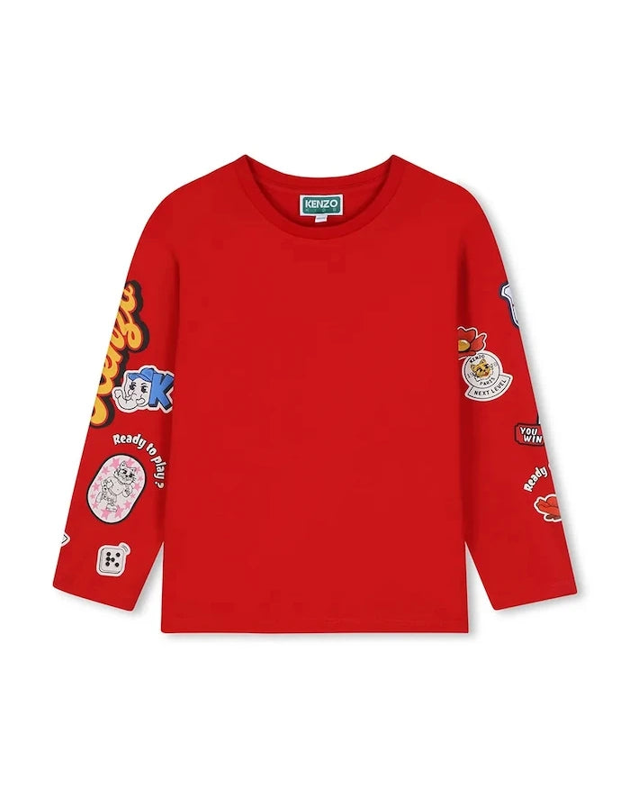 Kenzo pamuklu çocuk uzun kollu bluz
