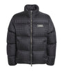 AMIRI Black Down Jacquard Logo Puffer Jacket