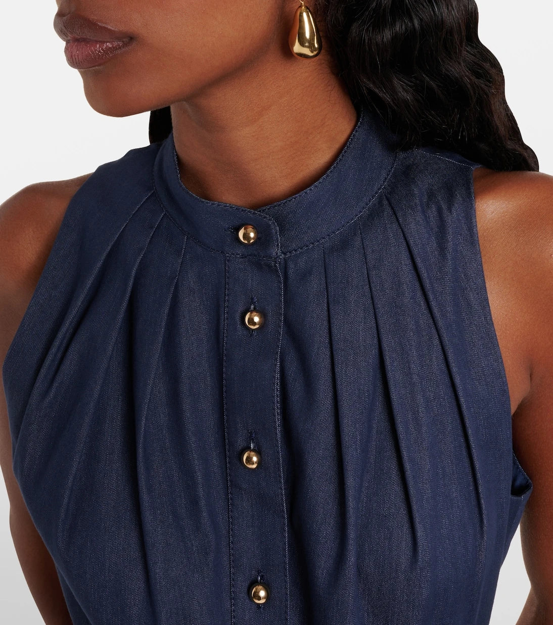 Carolina Herrera - Gathered cotton-blend midi dress