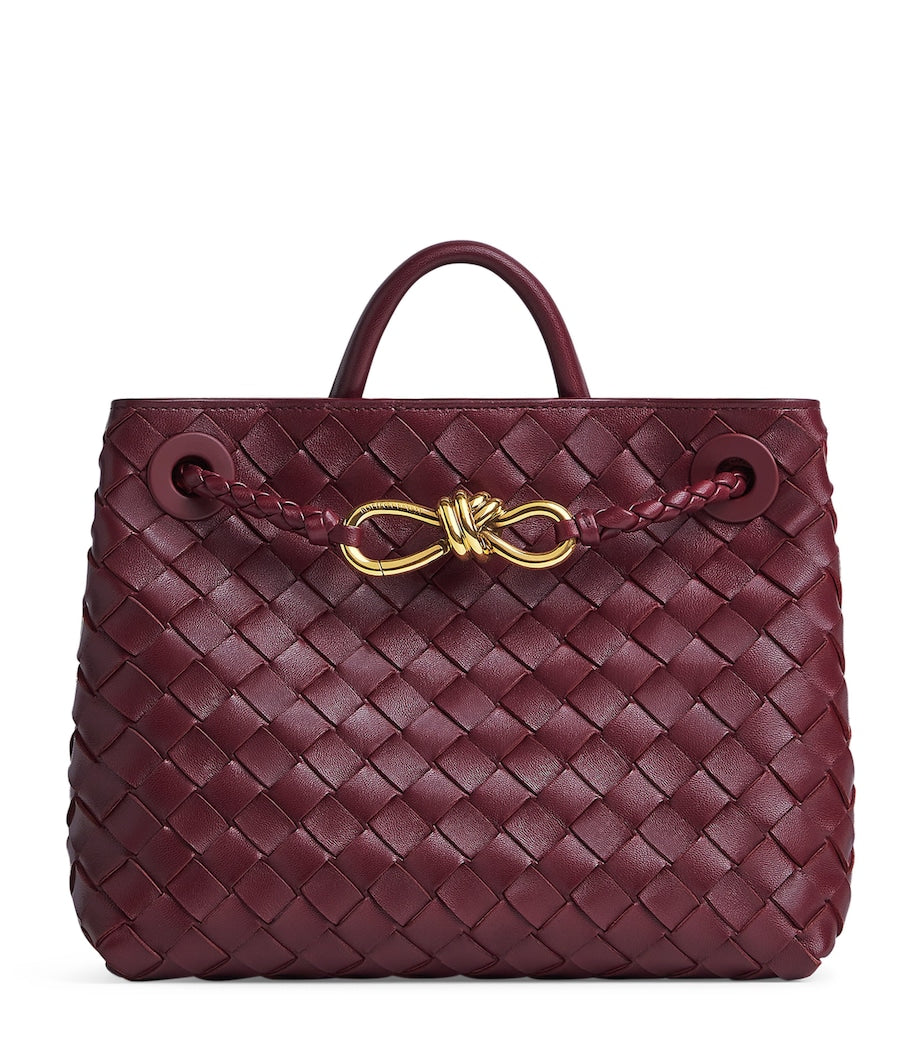 Grey Small Leather Andiamo Top-Handle Bag