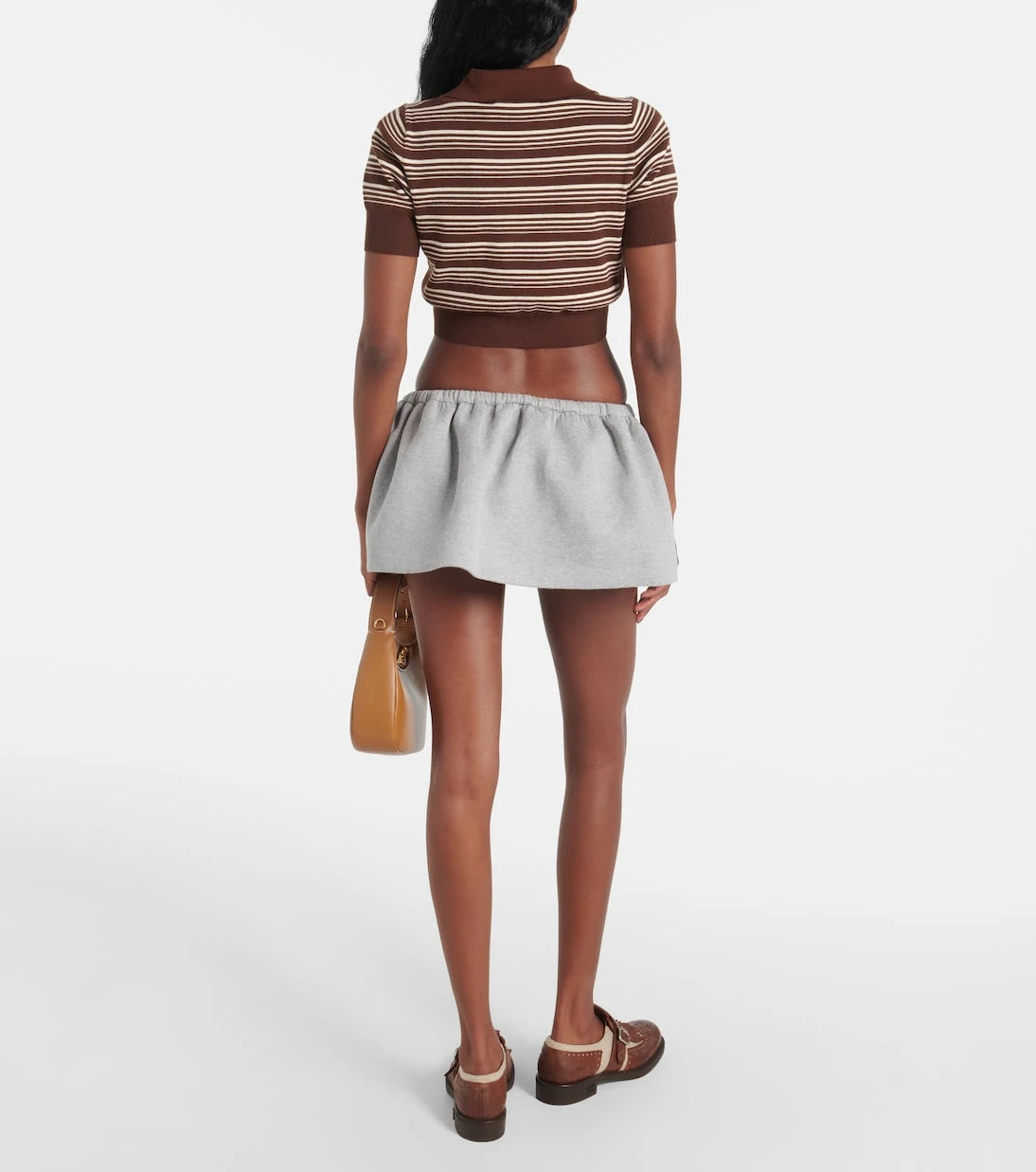 Miu Miu - Logo cotton fleece miniskirt