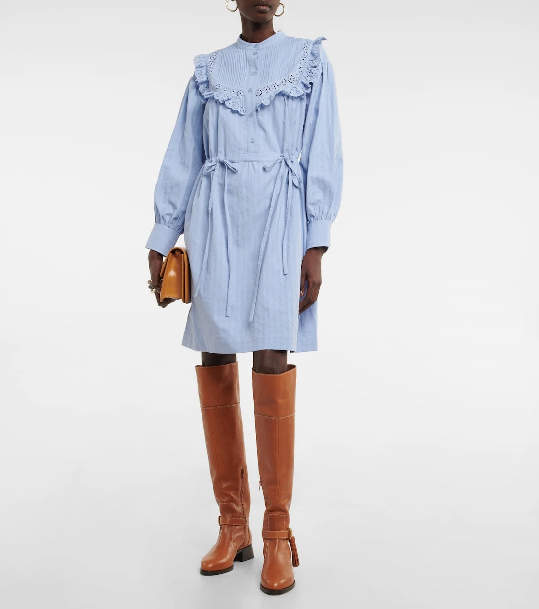 See By Chloé - Ruffled cotton poplin shirt dress