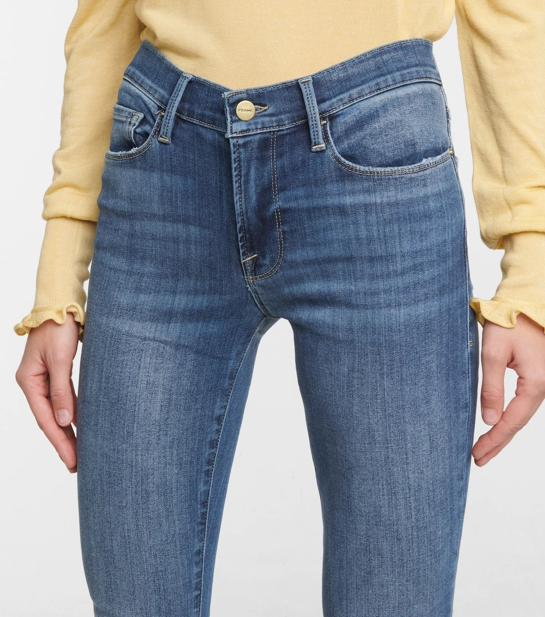 جينز Frame - Le Skinny de Jeanne متوسط ​​الارتفاع