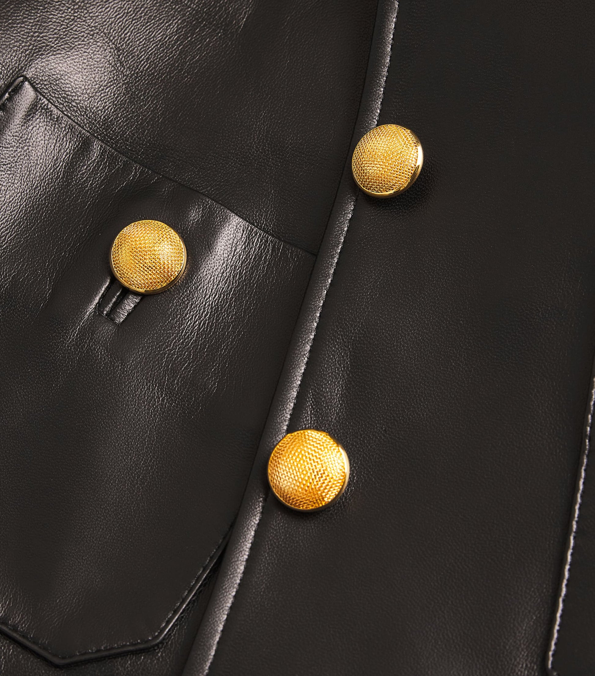 Black Cropped Nessy Leather Jacket