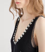 Prada Black Tulle Embellished Mini Dress
