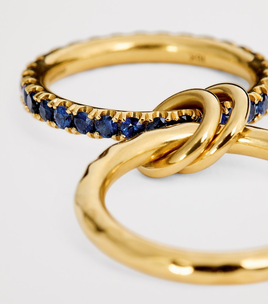 Spinelli Kilcollin Yellow Gold and Sapphire Vetra Vulcan Ring