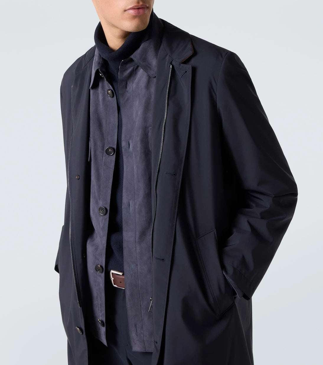 Loro Piana - Windmate® suede-trimmed coat