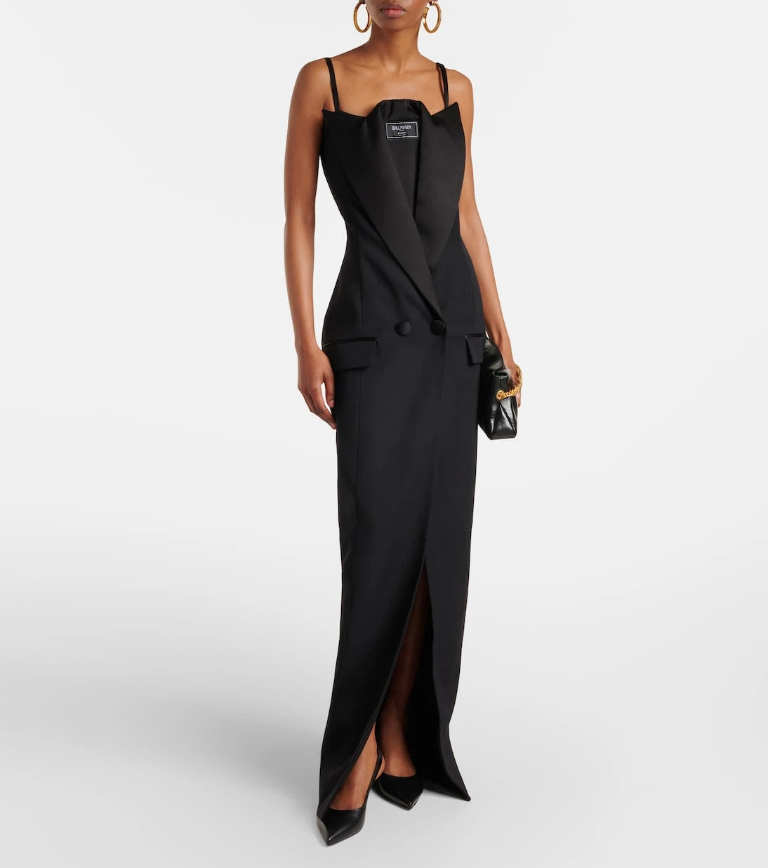Balmain - Wool grain de poudre gown